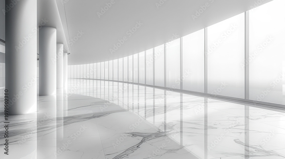 Fototapeta premium Abstract path with white walls.