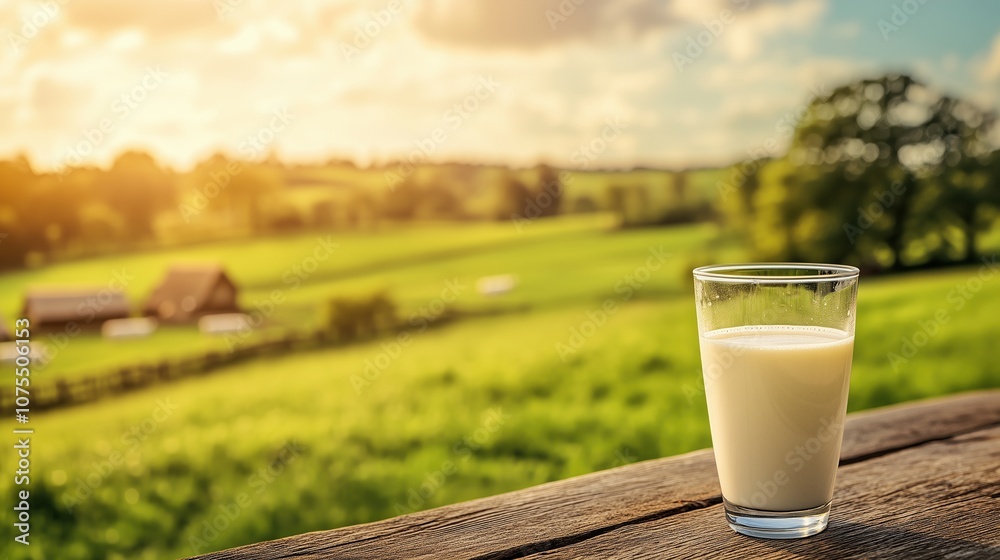 Fresh Milk on Countryside Table Fresh Milk on Countryside Table