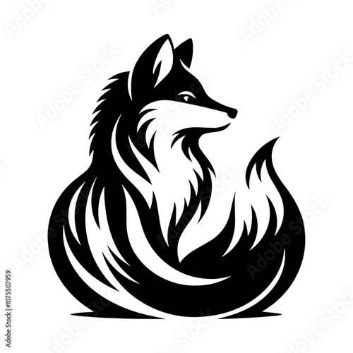 "Silent Stalker: A Detailed Fox Vector Embodying Cunning and Grace in the Wild"