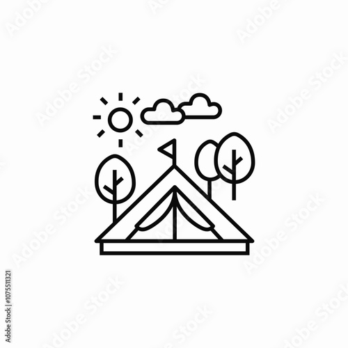 camping tent icon sign vector