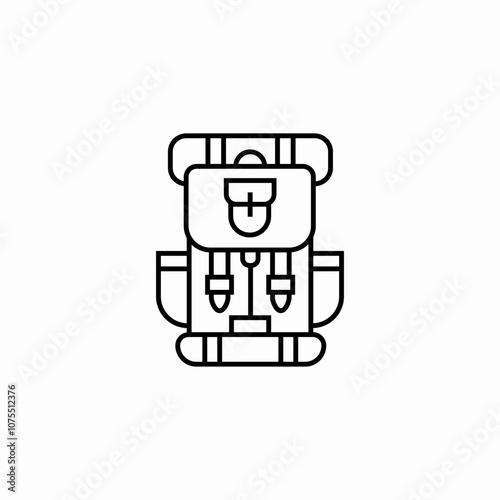 hiking backpack icon sign vector