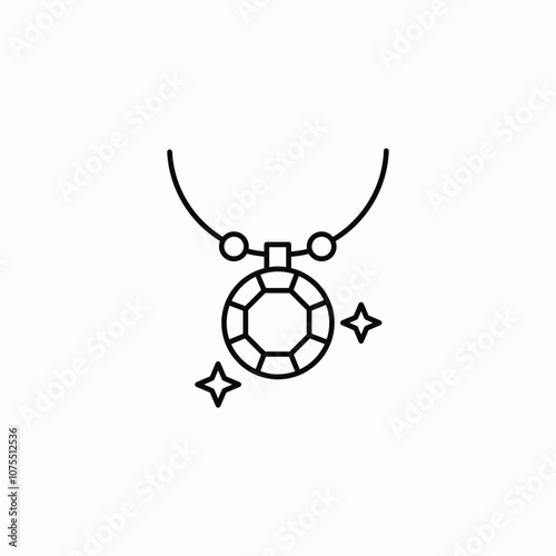 necklace gem icon sign vector