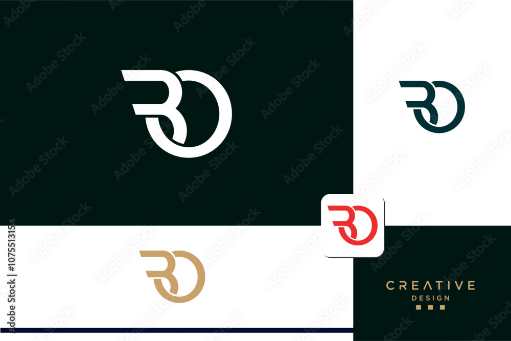 BO, OB, B, O, Abstract Letters Logo Monogram BO, OB, B, O, Abstract Letters Logo Monogram