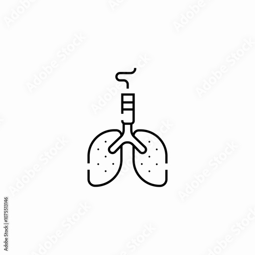 smoking lungs icon sign vector