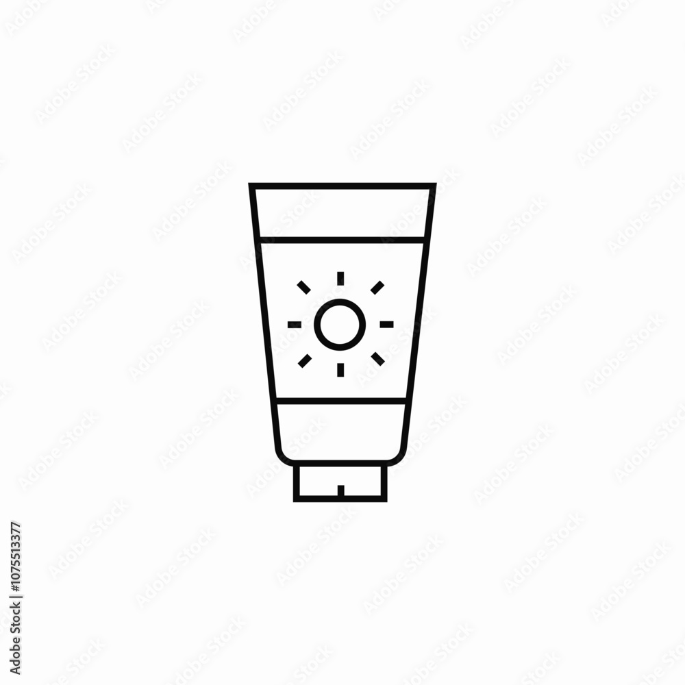sun care skin uv cream icon sign vector sun care skin uv cream icon sign vector