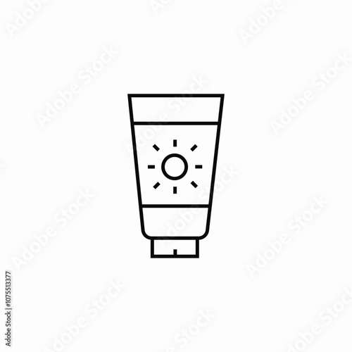 sun care skin uv cream icon sign vector