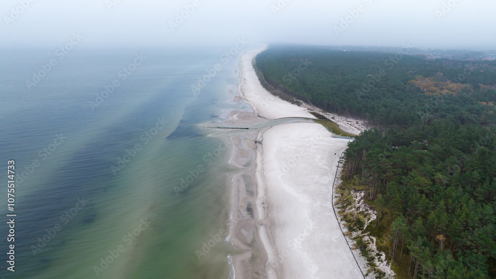 aerial view of Dębki, Baltic sea aerial view of Dębki, Baltic sea