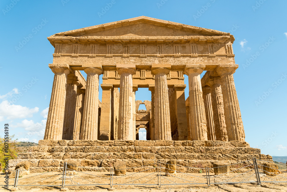 The Temple of Concordia, located in the park of the Valley of the Temples in Agrigento, Sicily, Italy The Temple of Concordia, located in the park of the Valley of the Temples in Agrigento, Sicily, Italy