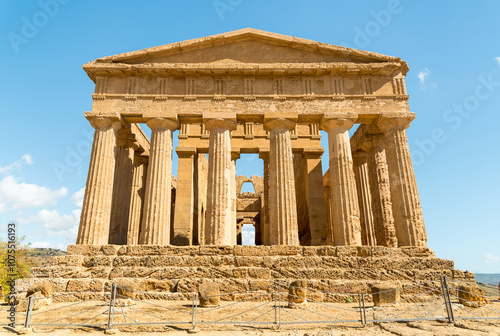 The Temple of Concordia, located in the park of the Valley of the Temples in Agrigento, Sicily, Italy