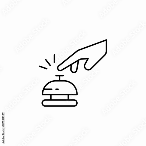 desk bell ring icon sign vector