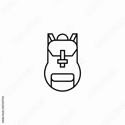 hiking backpack icon sign vector