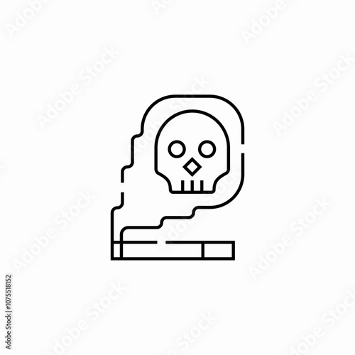 smoking kills skull icon sign vector