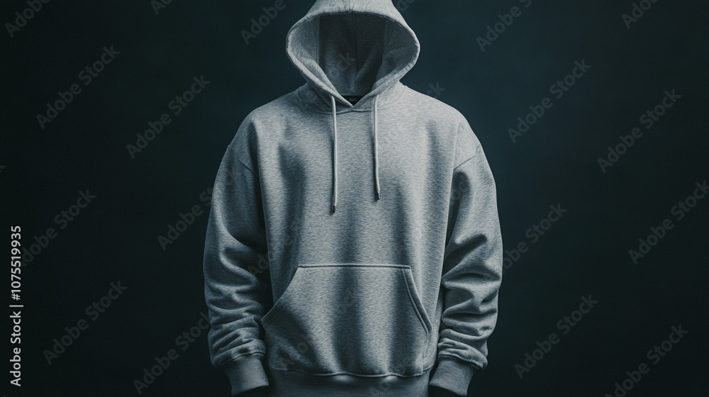 Grey Hoodie Mockup Casual Fashion Clothing Template Grey Hoodie Mockup Casual Fashion Clothing Template