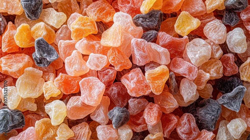 Colorful variety of resin crystals displayed on a flat surface in natural light Colorful variety of resin crystals displayed on a flat surface in natural light