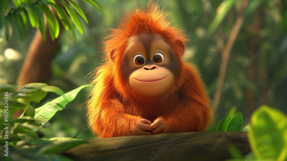 Endangered Sumatran orangutan recognized for its vulnerable status on the IUCN Red List