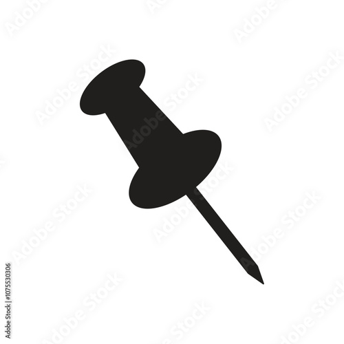 Board pin silhouette vector. Board pin icon vector sign illustration design