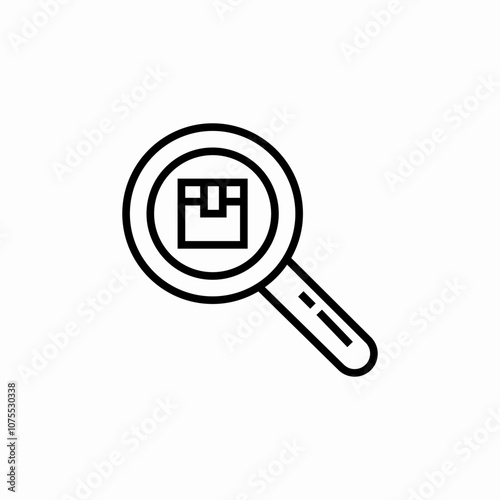 delivery tracking magnifier icon sign vector