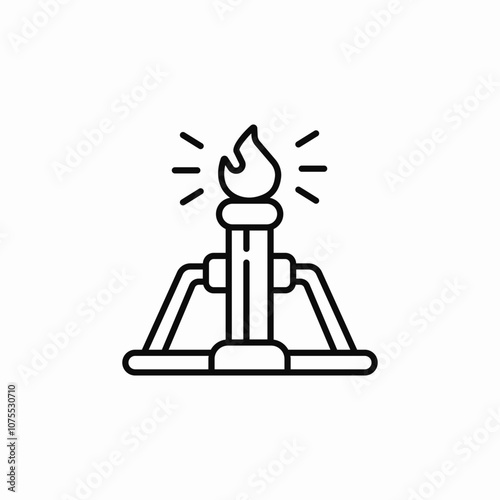 oil well fire icon sign vector