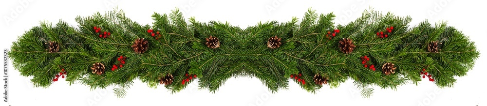 christmas pine banner in row on white christmas pine banner in row on white