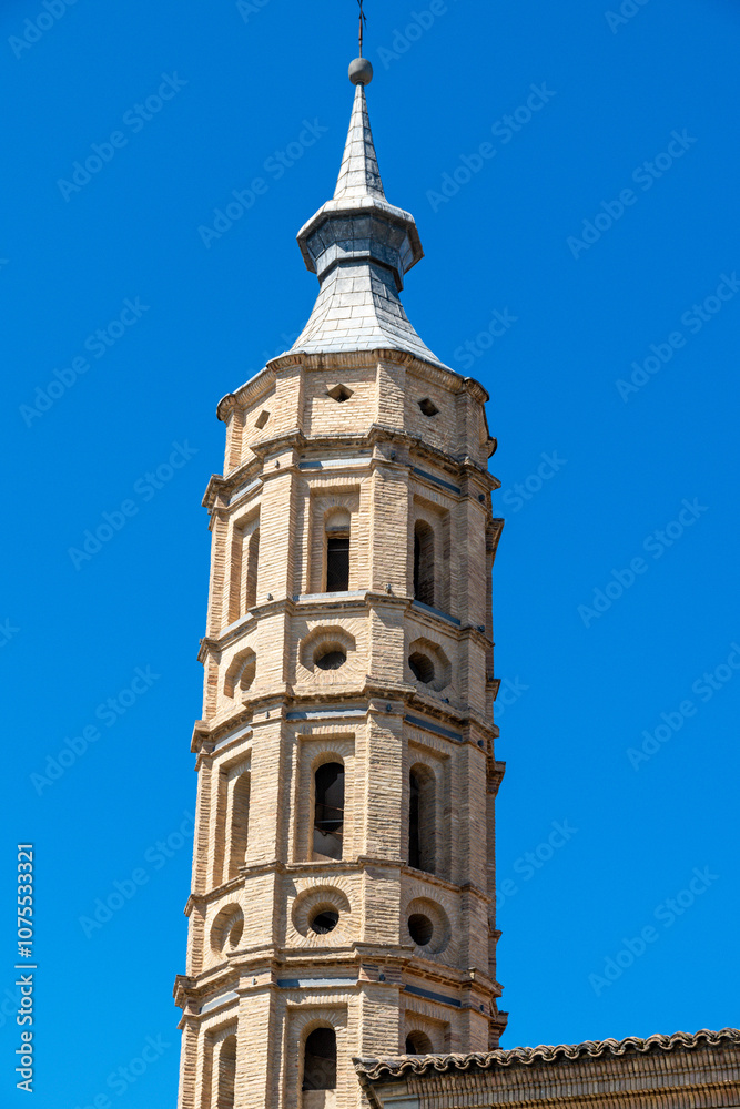 Close-Up of Historic Bell Tower of Iglesia de San Juan Close-Up of Historic Bell Tower of Iglesia de San Juan