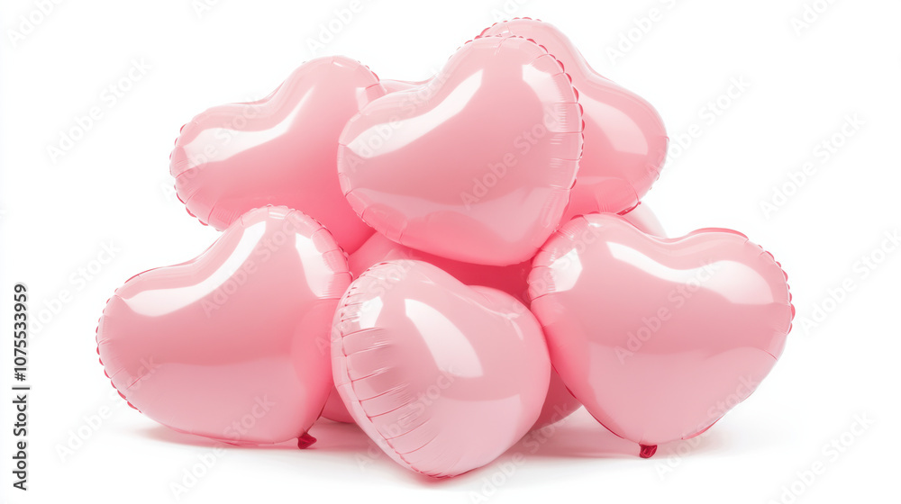 stack of pink heart shaped balloons, symbol of love and celebration stack of pink heart shaped balloons, symbol of love and celebration
