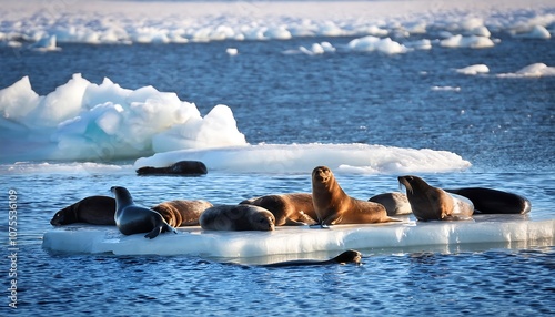  Stranded marine mammals like seals and sea lions struggle to find stable ice habitats due t_1(1717) photo