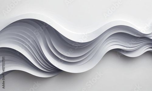 Abstract paper waves create a dynamic pattern against a white background