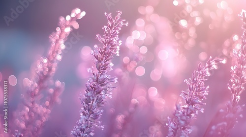 Soft and dreamy pastel pink and purple gradient with bokeh highlights, creating a magical and serene atmosphere.