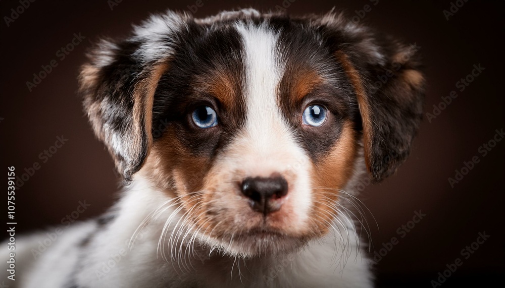 Primer plano, Retrato de la cara de un bonito cahorro de perro. Foto estudio Primer plano, Retrato de la cara de un bonito cahorro de perro. Foto estudio