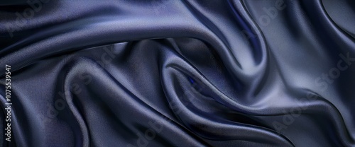 An image of the smooth, reflective surface of a draped black satin fabric