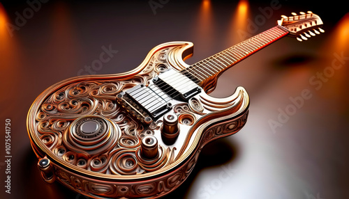 Picture of an a electric guitar , isolated close up