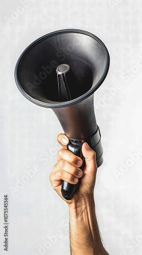 A hand holds a megaphone, ready to amplify a message.