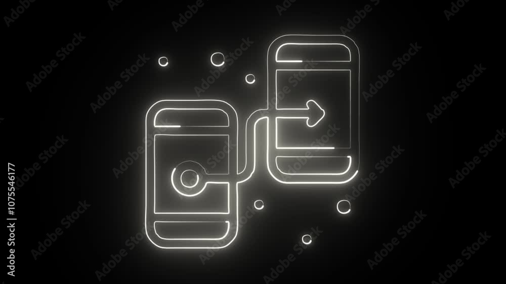 glowing neon prototyping icon isolated on black background. HD video motion graphic animation glowing neon prototyping icon isolated on black background. HD video motion graphic animation
