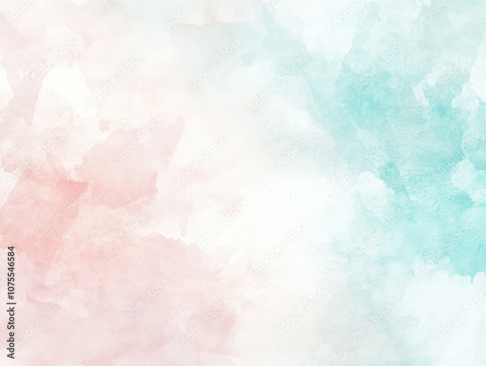 Fototapeta premium Light blue and pink background with white clouds