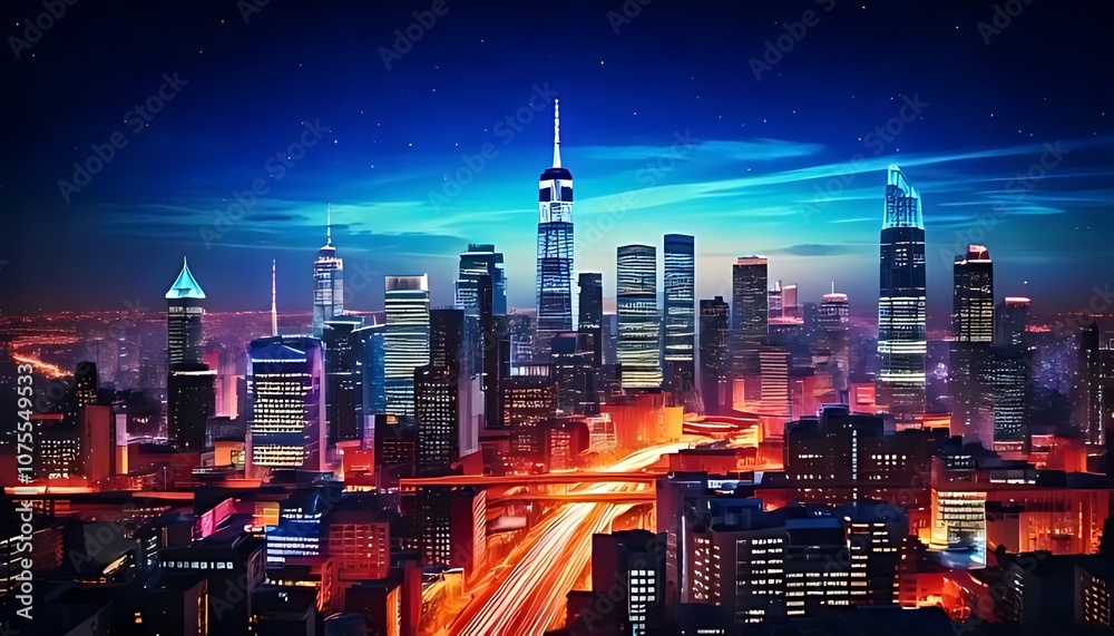 Obraz premium city at night