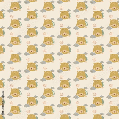  Seamless Pattern , Bear Patterns, Scrapbook Paper, Fabric pattern , Cute Bear, 10 patterns for children, patterns for children