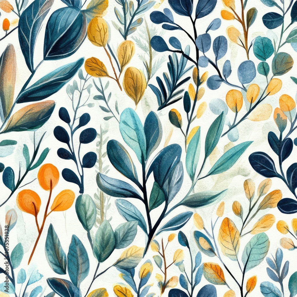 Beautiful Botanical Pattern with Wild Plant and Exotic Flowers for Bohemian Wedding Decor Beautiful Botanical Pattern with Wild Plant and Exotic Flowers for Bohemian Wedding Decor