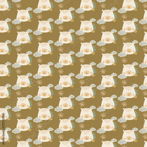 Seamless Pattern , Bear Patterns, Scrapbook Paper, Fabric pattern , Cute Bear, 10 patterns for children, patterns for children