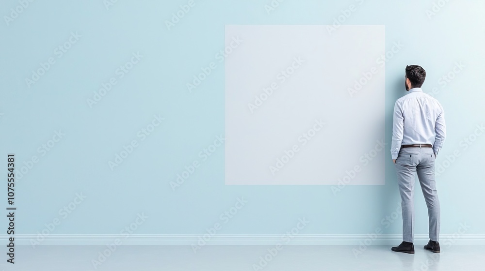 Person Envisioning Ideas Against a Blank Wall Person Envisioning Ideas Against a Blank Wall