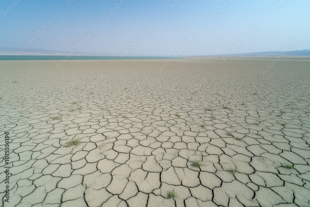 The Devastating Effects of Drought-induced Desertification on Agricultural Land and Natural Resources. Beautiful simple AI generated image