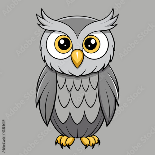 Gray Owl vector illustration