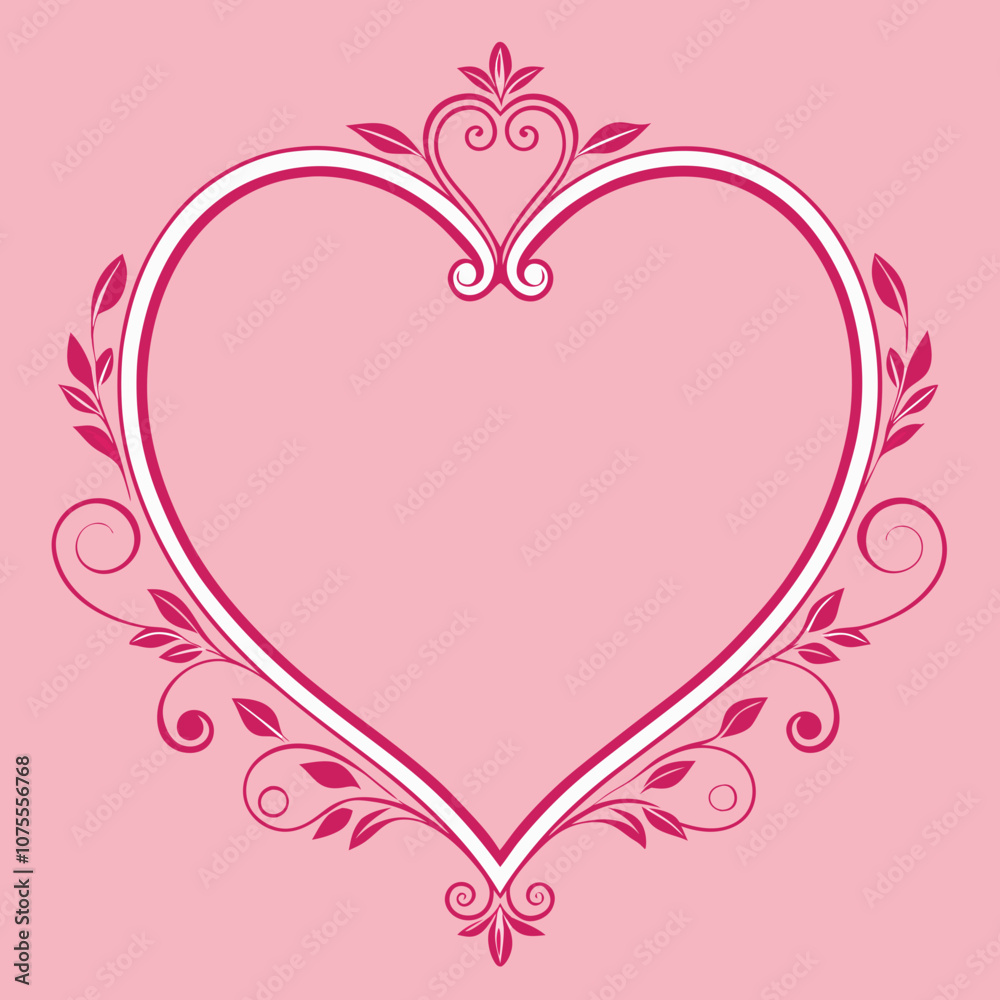 ornate floral heart frame Valentine line art vector. ornate floral heart frame Valentine line art vector.