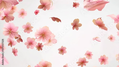 Cherry blossoms drifting in the air