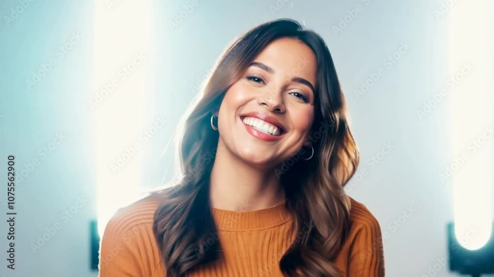 Cheerful Woman Enjoying Her Work in a Bright Studio Setting Generative AI Cheerful Woman Enjoying Her Work in a Bright Studio Setting Generative AI