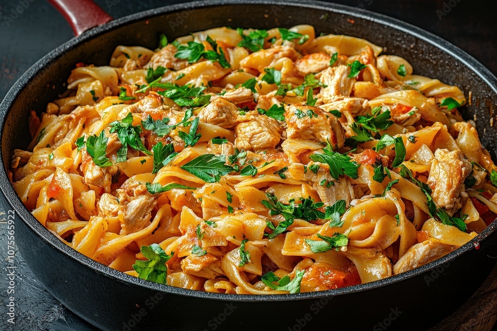 pasta linguine with fried chicken liver - top view. Beautiful simple AI generated image pasta linguine with fried chicken liver - top view. Beautiful simple AI generated image
