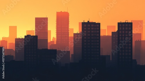 Wallpaper Mural Urban Silhouette at Sunset Torontodigital.ca