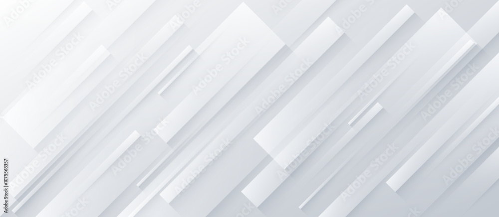 Obraz premium Abstract white background with diagonal lines. Elegant rectangle with shadow. Modern geometric pattern. Texture design. Futuristic graphic. Suit for business, brochure, banner, corporate, card, web