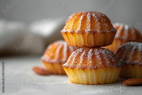 Madeleine Cakes Isolated on White Background