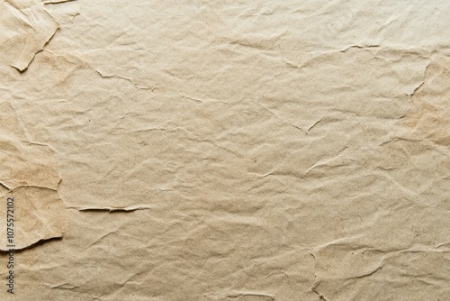 A close-up of crumpled white paper with a rough, wrinkled texture and creases. Beautiful simple AI generated image