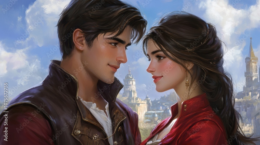 Romantic Encounter in a Fantasy Landscape Romantic Encounter in a Fantasy Landscape